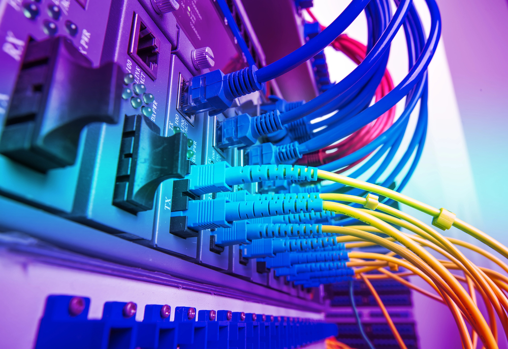 Networking equipment in rack